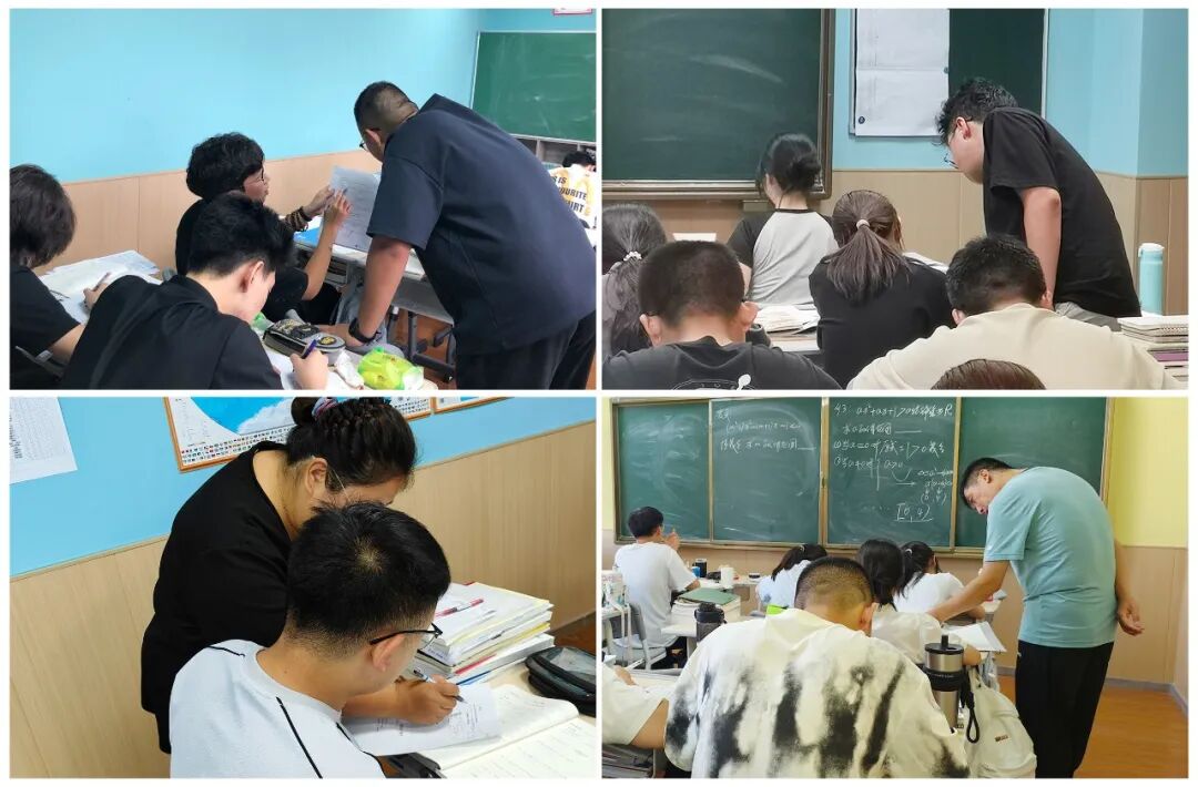 老师在学生座位旁指导练习